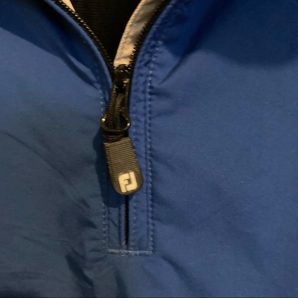 FootJoy Short Sleeve Half Zip Pullover Navy Blue- Medium - Picture 8 of 13